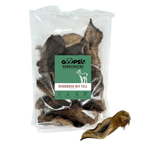 GOOPSI Rehohren für Hunde - 12 Stück, Ohren mit Fell Kauartikel Hund wild, Naturkauartikel, Zahnreinigung Hundeleckerli kauen, Leckerli Kauspaß, aus Deutschland GOOPSI Rehohren für Hunde - 12 Stück, Ohren mit Fell Kauartikel Hund wild, Naturkauartikel, Zahnreinigung Hundeleckerli kauen, Leckerli Kauspaß, aus Deutschland von Goopsi
