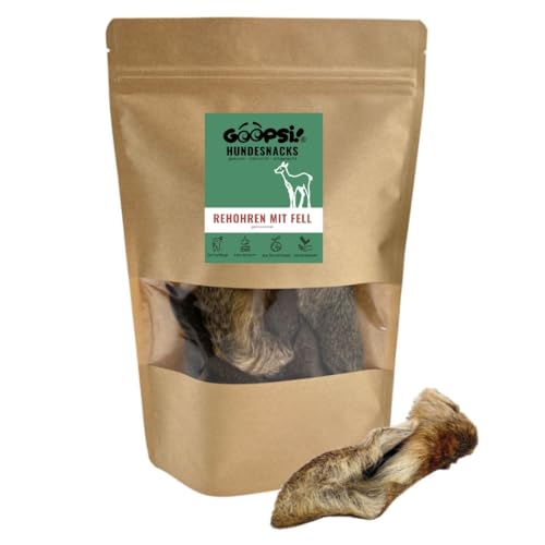 GOOPSI Rehohren für Hunde - 12 Stück, Ohren mit Fell für Hunde, Naturkauartikel, Zahnpflege & Kauspaß, Kausnack aus Deutschland GOOPSI Rehohren für Hunde - 12 Stück, Ohren mit Fell für Hunde, Naturkauartikel, Zahnpflege & Kauspaß, Kausnack aus Deutschland von Goopsi