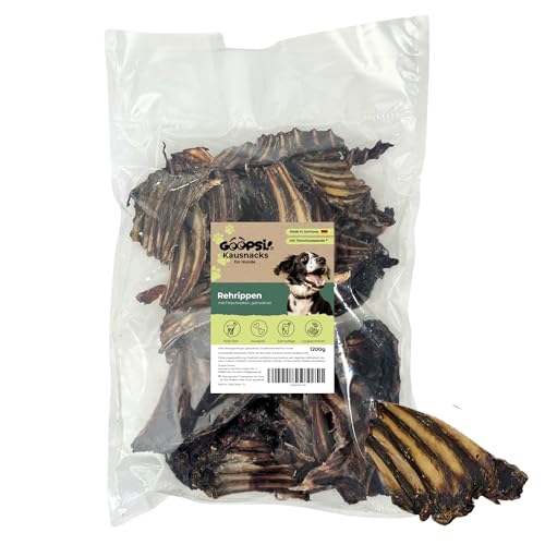 Goopsi Rehrippen Hund getrocknet 1,2 kg gestückelt - Kauknochen Hunde groß,Natur Kauartikel wild, Hundekauknochen mit Fleisch,Zahnreinigung Hund unbehandelt mit Fleischresten - Kauspaß für Hunde Goopsi Rehrippen Hund getrocknet 1,2 kg gestückelt - Kauknochen Hunde groß,Natur Kauartikel wild, Hundekauknochen mit Fleisch,Zahnreinigung Hund unbehandelt mit Fleischresten - Kauspaß für Hunde von Goopsi