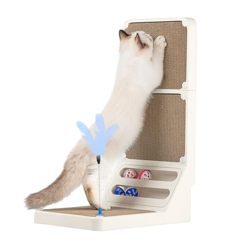 Goosheep Katzenkratzbrett Katzenkratzball Wandkratzer für Indoor-Katzen L-förmiger Katzenkratzer Katze mit Kratzer-Ersatzpads Weiß Goosheep Katzenkratzbrett Katzenkratzball Wandkratzer für Indoor-Katzen L-förmiger Katzenkratzer Katze mit Kratzer-Ersatzpads Weiß von Goosheep