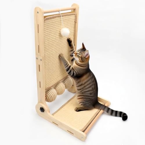 Goosheep L-förmiger Kratzbaum, 58,9 cm hoch, Sisal und Holzsockel, Katzenkratzbrett für Indoor-Katzen, stabile vertikale Katzenkratzmatte, schützt Möbel Goosheep L-förmiger Kratzbaum, 58,9 cm hoch, Sisal und Holzsockel, Katzenkratzbrett für Indoor-Katzen, stabile vertikale Katzenkratzmatte, schützt Möbel von Goosheep