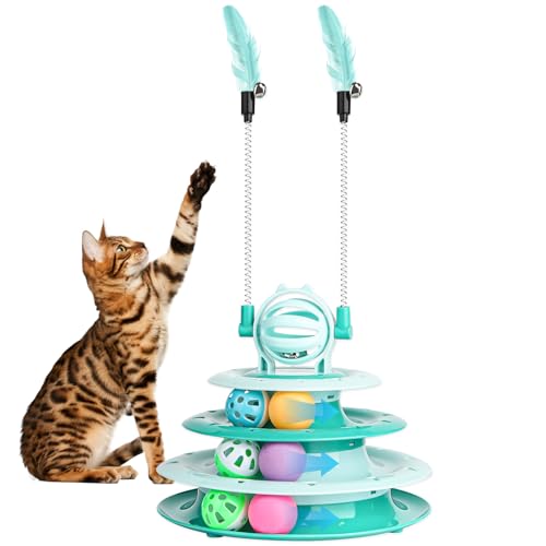LALAKATS Interaktives Katzenspielzeug Katzenspielzeug für Indoor-Katzen Kätzchenspielzeug Katzenpuzzle Spielzeug Katzenball Spielzeug mit 2 Katzen-Teasern Grün LALAKATS Interaktives Katzenspielzeug Katzenspielzeug für Indoor-Katzen Kätzchenspielzeug Katzenpuzzle Spielzeug Katzenball Spielzeug mit 2 Katzen-Teasern Grün von Goosheep