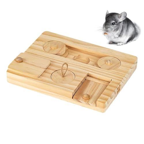 Goowafur Beschäftigungsspielzeug für Meerschweinchen, Futtersuchspielzeug für Meerschweinchen - Interaktives Holzspielzeug zur Bereicherung - Lustiger Leckerli-Spender für Haustiere, Goowafur Beschäftigungsspielzeug für Meerschweinchen, Futtersuchspielzeug für Meerschweinchen - Interaktives Holzspielzeug zur Bereicherung - Lustiger Leckerli-Spender für Haustiere, von Goowafur