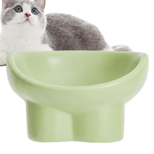 Goowafur Erhöhte Keramiknäpfe für Katzen,Erhöhter Futternapf für Katzen | Stressfreies Füttern zum Schutz der Halswirbelsäule | Verhindern Sie Erbrechen, Sorgen Sie für stressfreie, breite von Goowafur
