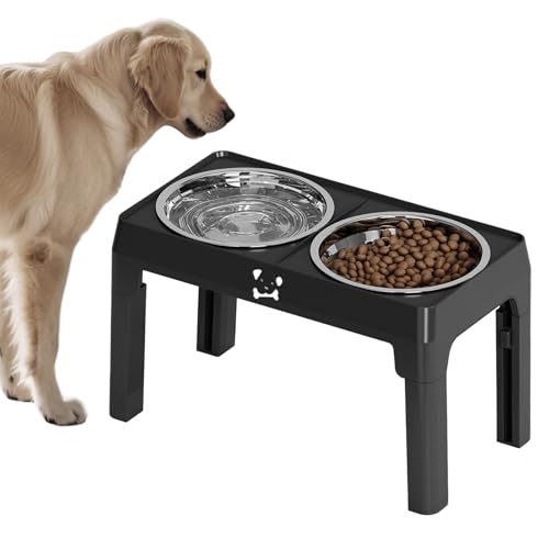 Goowafur Hunde Näpfe Erhöht | Hundenapf Mit Ständer,Erhöhte Futterstation Fünf Höhen Verstellbar Für Kleine Mittlere Große Hunde Und Katzen Goowafur Hunde Näpfe Erhöht | Hundenapf Mit Ständer,Erhöhte Futterstation Fünf Höhen Verstellbar Für Kleine Mittlere Große Hunde Und Katzen von Goowafur