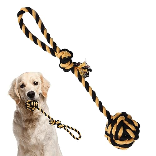 Goowafur Hunde-Schleppspielzeug,Seilspielzeug für kleine Hunde und Aggressive Kauer - Unzerstörbares Seil aus natürlicher Baumwolle, Robustes Seil-Kauspielzeug für Tauziehen und Hundezugseil von Goowafur
