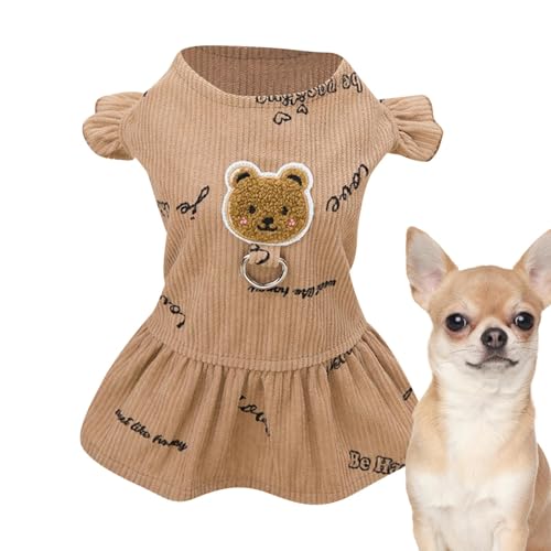 Goowafur Hundekleider für kleine Hunde,Kleid für kleine Hunde - Cartoon-Hundekleid mit Bärenmuster aus Polyester,Weiche, Bequeme Alltagskleidung für Hunde, modisches Haustier-Outfit für kleine Hunde, von Goowafur