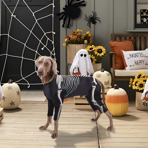 Goowafur Hundekostüm | Hund Skelett Overall,Haustier Halloween Bodysuit Für Feste Fotos Feiertage Cosplay Goowafur Hundekostüm | Hund Skelett Overall,Haustier Halloween Bodysuit Für Feste Fotos Feiertage Cosplay von Goowafur