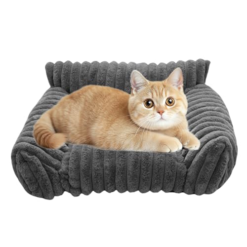 Goowafur Katzenbett Couch | Kuschelige Haustier Couch | Plüsch Erhöhtes Sofa Bett für Katze und Hund Wohnung Auto Reise von Goowafur
