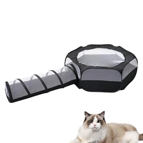 Goowafur Katzenspieltunnel, Katzenröhren und Tunnel, Faltbare Kleintierröhren, Einfache Installation, faltbares Katzentunnelspielzeug für Kaninchen, Frettchen, Meerschweinchen, Kätzchen, Haustierzelt von Goowafur
