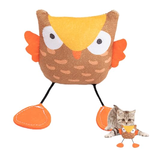 Goowafur Kauspielzeug für Katzen - Plüsch-Katze-Kicker-Spielzeug in Cartoon-for,Stimulierendes Spielzeug für Katzen, Kauspielzeug für Kätzchen, Spielzeug zum Zahnen von Kätzchen, Katzenzubehör von Goowafur