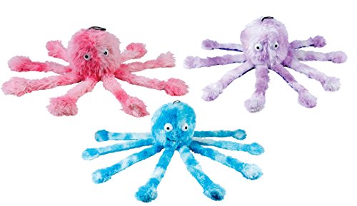 Gor Pets Fun Hunde-Kau-Spielzeug Knochen kuschelig weich mit quietschenden Füßen – Mommy Octopus von Gor Pets