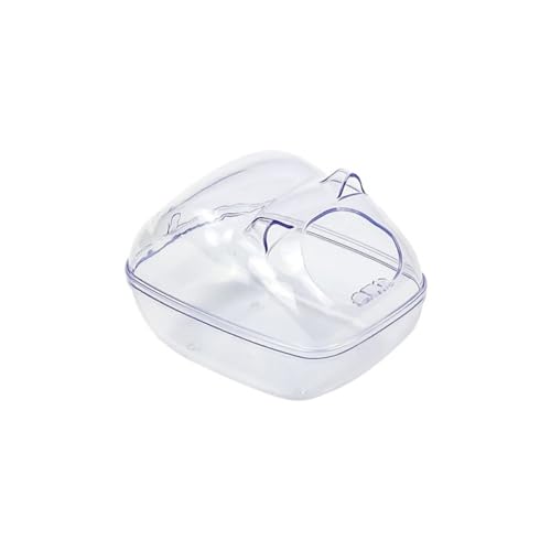 Hamster-Bade- und WC-Doppelhaus, transparenter Sandbadbehälter, Spritzschutz, leicht zu reinigen, Kleintiertoilette (M) von Gorger