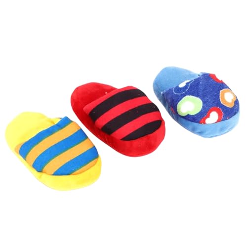 Gorise 3 Stück Plüsch-Slipper, quietschendes Kauspielzeug für Hunde, langlebige Zahnreinigung mit Quietscher Gorise 3 Stück Plüsch-Slipper, quietschendes Kauspielzeug für Hunde, langlebige Zahnreinigung mit Quietscher von Gorise
