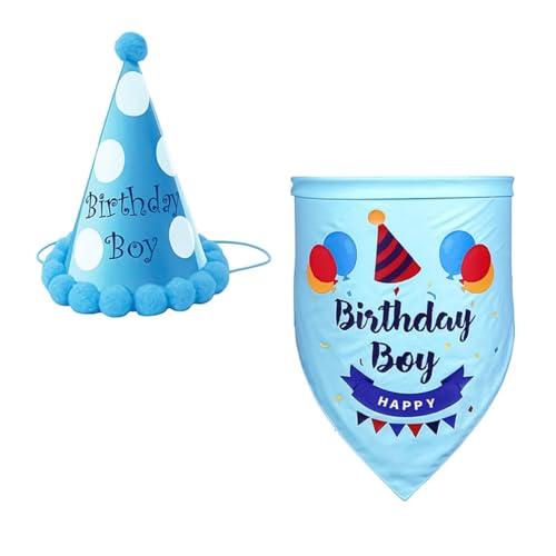 Gorise Hunde-Geburtstags-Bandana, süße Hunde-Partymütze, Dreieckstuch aus Baumwolle, Welpen-Outfit, Haustier-Happy-Birthday-Bandana, Geschenk- und Partyzubehör-Dekorationsset Gorise Hunde-Geburtstags-Bandana, süße Hunde-Partymütze, Dreieckstuch aus Baumwolle, Welpen-Outfit, Haustier-Happy-Birthday-Bandana, Geschenk- und Partyzubehör-Dekorationsset von Gorise