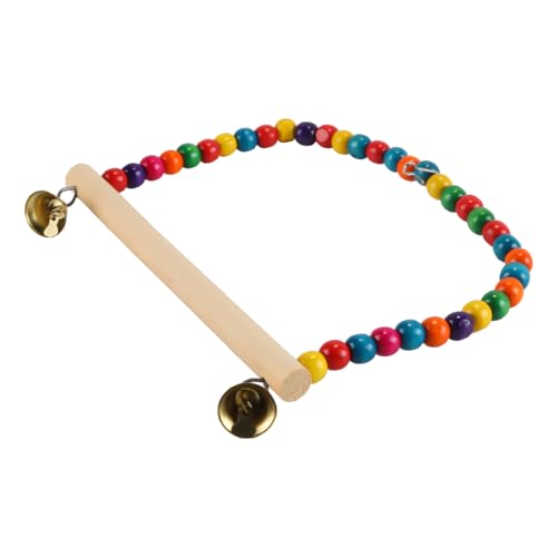 Gorise Vogelschaukel, Vogelwerkzeug Zum Aufhängen Im Käfig Mit Sitzstangenständer Und Glocke, Natürliches Holz, Bunte Papageien-Requisiten Für Kleine Sittiche, Wellensittiche Gorise Vogelschaukel, Vogelwerkzeug Zum Aufhängen Im Käfig Mit Sitzstangenständer Und Glocke, Natürliches Holz, Bunte Papageien-Requisiten Für Kleine Sittiche, Wellensittiche von Gorise