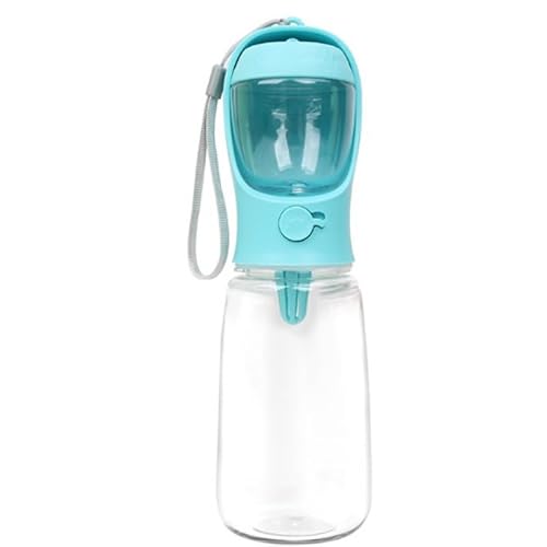 Hundewasserflasche mit Filter, auslaufsicher, tragbarer Hundenapf für Spaziergänge, Wandern, Reisen, Outdoor-Haustierspenderflasche (B-Blau 350ML) von Gorwagely