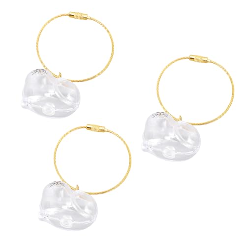 Goshyda 3pcs Katzenfell Aufbewahrung Flasche Katzenhaarschlüsselkette, Transparente Katzenkollektor -Box -Anhänger, Haustierhaarbehälter für Haustierliebhaber (Typ 1) von Goshyda