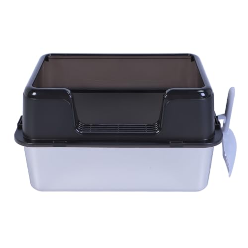 Katzentoilette aus Edelstahl, 20 L, Extra Große Katzentoilette für GroßKatzen mit Mehreren Katzen, XL-Katzentoilette aus Metall mit Hoher Seitenwand, Reduzierte Streustreuung Katzentoilette aus Edelstahl, 20 L, Extra Große Katzentoilette für GroßKatzen mit Mehreren Katzen, XL-Katzentoilette aus Metall mit Hoher Seitenwand, Reduzierte Streustreuung von Goshyda