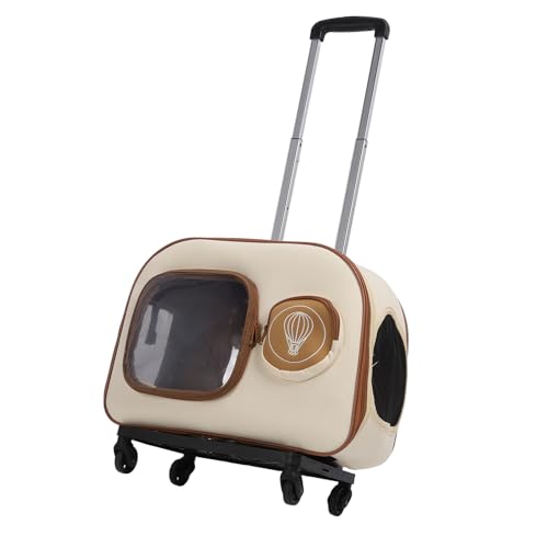 Katzentransporter mit Rädern, Geräuschloser Haustier-Trolley mit Großem Fassungsvermögen für Katzen und Kleine Hunde, mit Stoßdämpfenden Rädern, Einziehbarem Griff, Abnehmbarem Katzentransporter mit Rädern, Geräuschloser Haustier-Trolley mit Großem Fassungsvermögen für Katzen und Kleine Hunde, mit Stoßdämpfenden Rädern, Einziehbarem Griff, Abnehmbarem von Goshyda