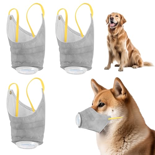3stk Teilige Verstellbare Hundegasmaske, Neue Kreative Hundemaulkörbe Atmungsaktiv Wiederverwendbar Anti-Smog Filtert Effektiv Luftverschmutzung (Klein) von Gosknor