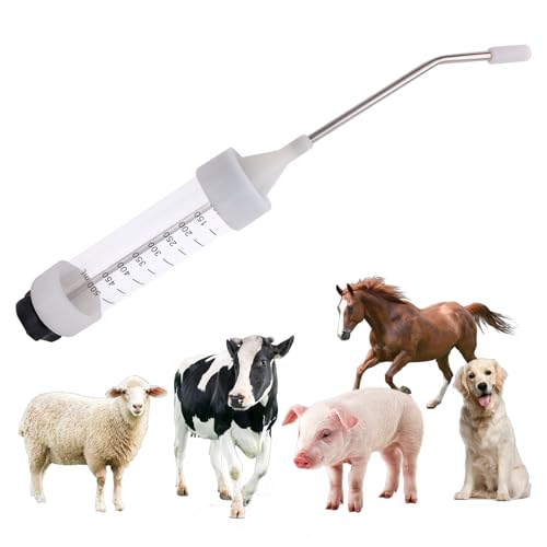 Gosknor 500 ml Große Veterinärfütterungspistole aus Metall, Einstellbare Viehtränkpistole Tiermedikamentenspender mit Präziser Dosierungskontrolle für Rinder Pferde Schweine Schafe von Gosknor