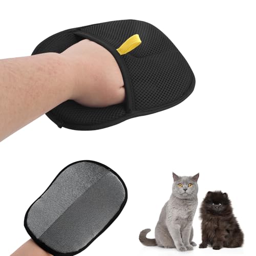 Gosknor Doppelseitige Fellpflege Handschuhe für Haustiere, Handschuhe zum Baden und Entfernen von Tierhaaren Vielseitige Fellpflegehandschuhe zum Waschen und Enthaaren von Hunden und Katzen von Gosknor