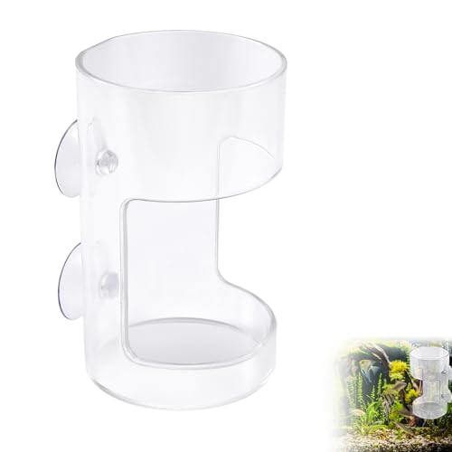 Gosknor Fischfutter Automat, 10x6cm Fischfutterspender Schwimmend & Sinkend Futterautomat Aquarium Halter Spender mit Saugnäpfen für die Fütterung von Schildkröten Garnelen (Runden) von Gosknor