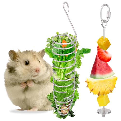 Gosknor Futterspielzeug für Mäuse, Edelstahl Futterspielzeug Set für Mäuse Gemüseregal Hängende Langsamer Futterspender Mäusefutterzubehör Papageien Vögel Nagetiere Gosknor Futterspielzeug für Mäuse, Edelstahl Futterspielzeug Set für Mäuse Gemüseregal Hängende Langsamer Futterspender Mäusefutterzubehör Papageien Vögel Nagetiere von Gosknor