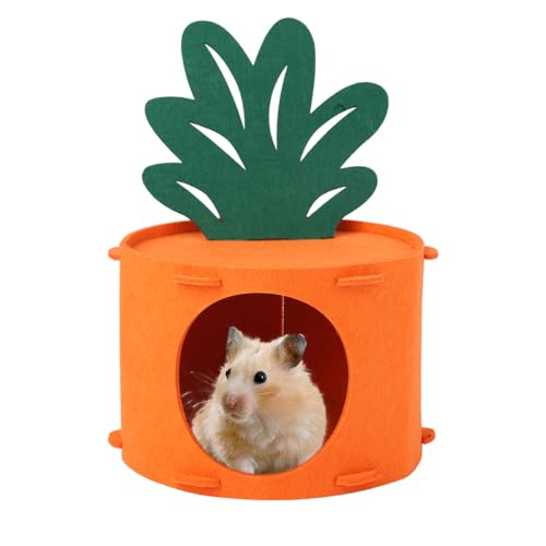 Gosknor Meerschweinchen Versteck, Ananasform Meerschweinchenbett Chinchillakäfig-Zubehör Filzmaterial Hamsterversteck Hamsterkäfig Waschbares Nest für Kleintiere Chinchilla Hamster Igel von Gosknor