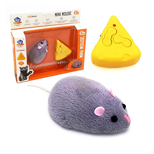 Gosyfeti Fernbedienung Maus Spielzeug, Elektrische Kleine Mäuse, RC Ratte Tier Spielzeug Katze Innen, Praktischer Scherztrick, Kinder Lustiges Geburtstagsgeschenk (Grau) von Gosyfeti