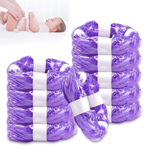 GothicBride 10 Stück Nachfüllfolie für Windeleimer, 4,5m Geruchsdicht Windeleimer Nachfüllbeutel - Bis 320 Windeln Windelbeutel für Angelcare/Tommee Tippee/Litter Locker Nachfüllkassetten - Lila von GothicBride