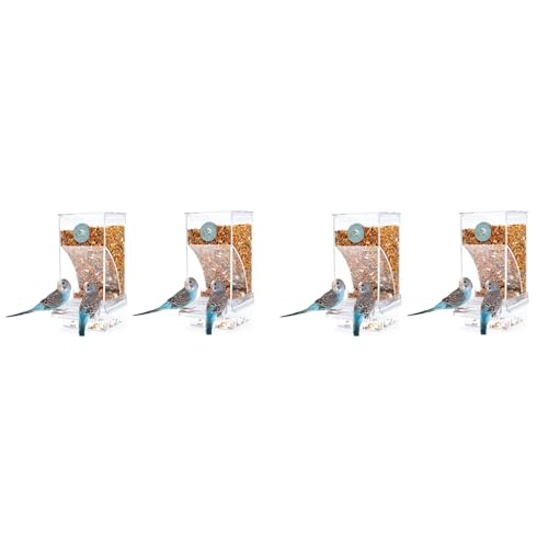Goufride 4 Stück Vogelfutterspender Vogelfutterkäfig Transparent Sittich Saatbehälter Futterspender Goufride 4 Stück Vogelfutterspender Vogelfutterkäfig Transparent Sittich Saatbehälter Futterspender von Goufride
