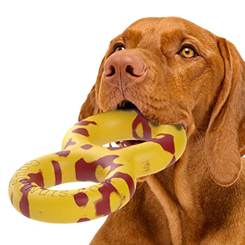 Goughnuts - Hundespielzeug für Aggressive Zerrer - Ziehspielzeug für große Hunde, praktisch unzerstörbar - Das hochbelastbare Dog Toy für viel Beschäftigung - Gelb von Goughnuts
