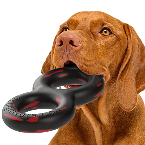 Goughnuts - Hundespielzeug für Aggressive Zerrer - Ziehspielzeug für große Hunde, praktisch unzerstörbar - Das hochbelastbare Dog Toy für viel Beschäftigung - Schwarz von Goughnuts