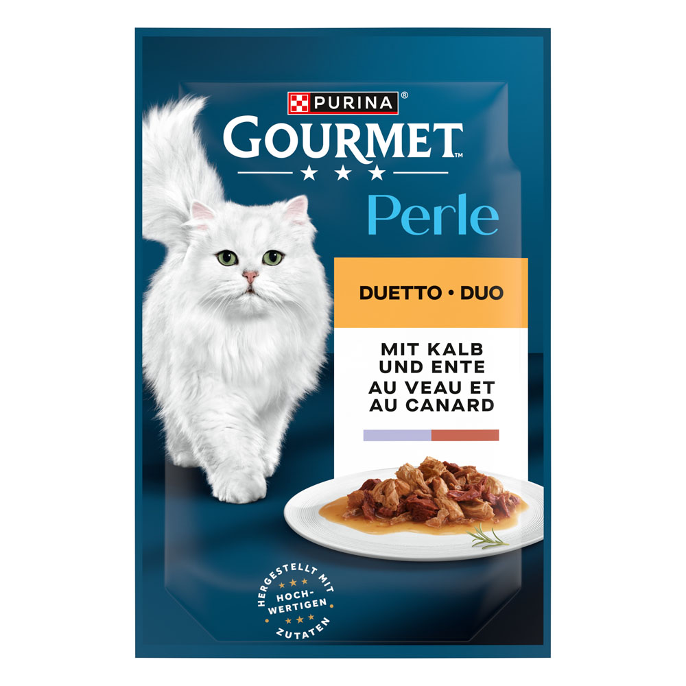 104 + 26 gratis! 130 x 85 g Gourmet Perle - Kalb & Ente von Gourmet