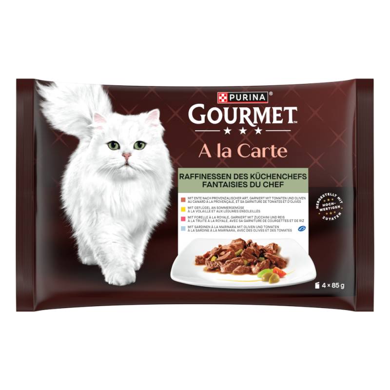 12 + 4 gratis! 16 x 85 g Gourmet A la Carte - Raffinessen des Küchenchefs (4 Sorten) von Gourmet