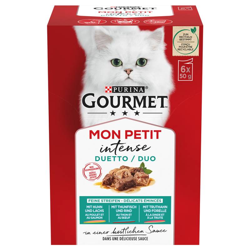 18 + 6 gratis! 24 x 50 g Gourmet Mon Petit - Mixpaket Fleisch & Fisch 18 + 6 gratis! 24 x 50 g Gourmet Mon Petit - Mixpaket Fleisch & Fisch von Gourmet