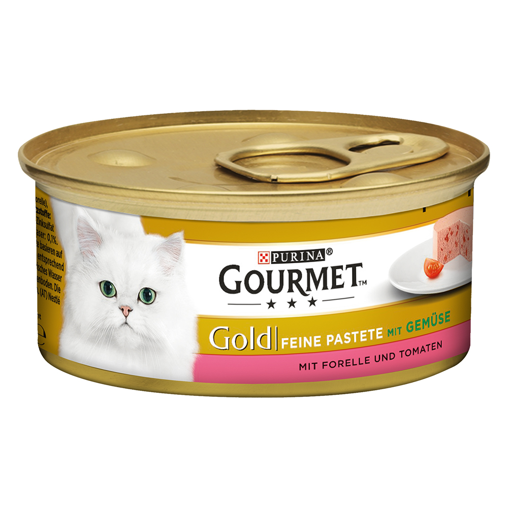 24 x 85 g / 48 x 85 g Gourmet Gold zum Sonderpreis! - 2 x (12 x 85 g) Feine Pastete: Forelle & Tomate von Gourmet