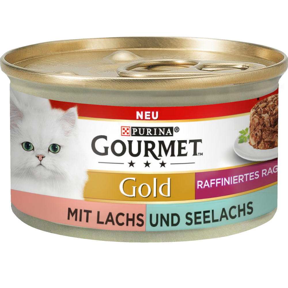 24 x 85 g / 48 x 85 g Gourmet Gold zum Sonderpreis! - 2 x (12 x 85 g) Raffiniertes Ragout: Lachs & Seelachs von Gourmet