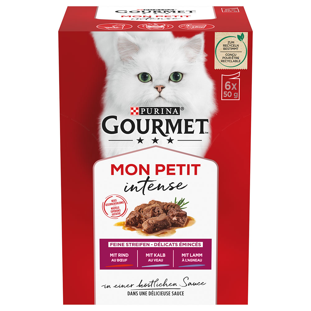 3 + 1 gratis! 4 x GOURMET - Mon Petit: Rind, Kalb, Lamm (4 x 6 x 50 g) von Gourmet