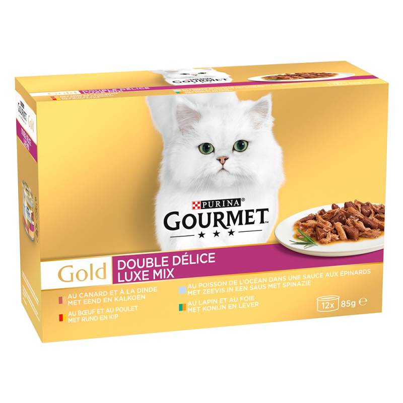3 + 1 gratis! 4 x Gourmet Gold - Duo Delice: Luxus-Mix 4 x (12 x 85 g) von Gourmet