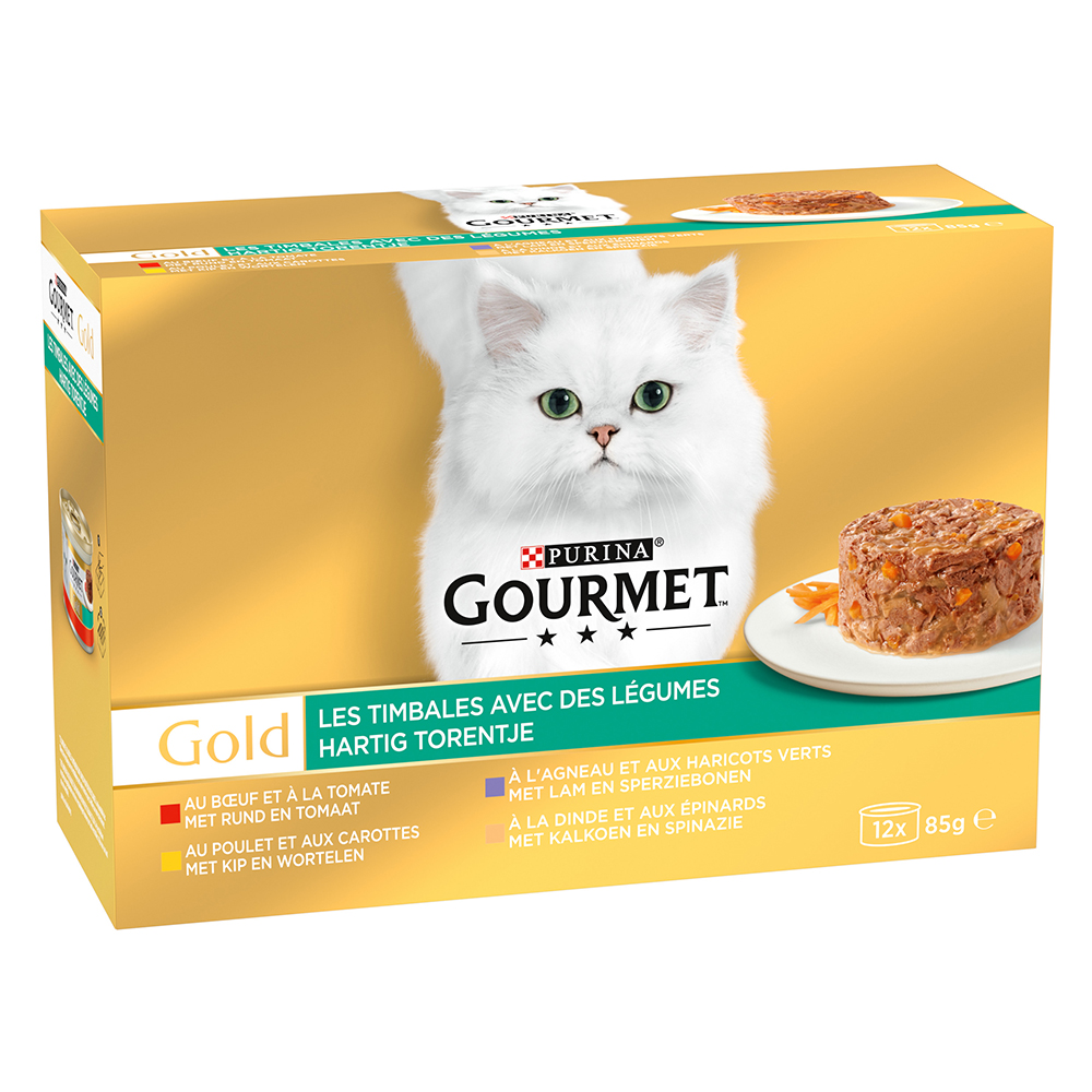 3 + 1 gratis! 4 x Gourmet Gold - Raffiniertes Ragout: Fleisch Mix mit Gemüse 4 x (12 x 85 g) von Gourmet