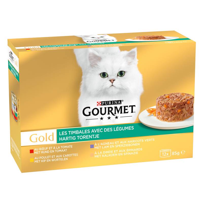 3 + 1 gratis! 4 x Gourmet Gold - Raffiniertes Ragout: Fleisch Mix mit Gemüse 4 x (12 x 85 g) von Gourmet