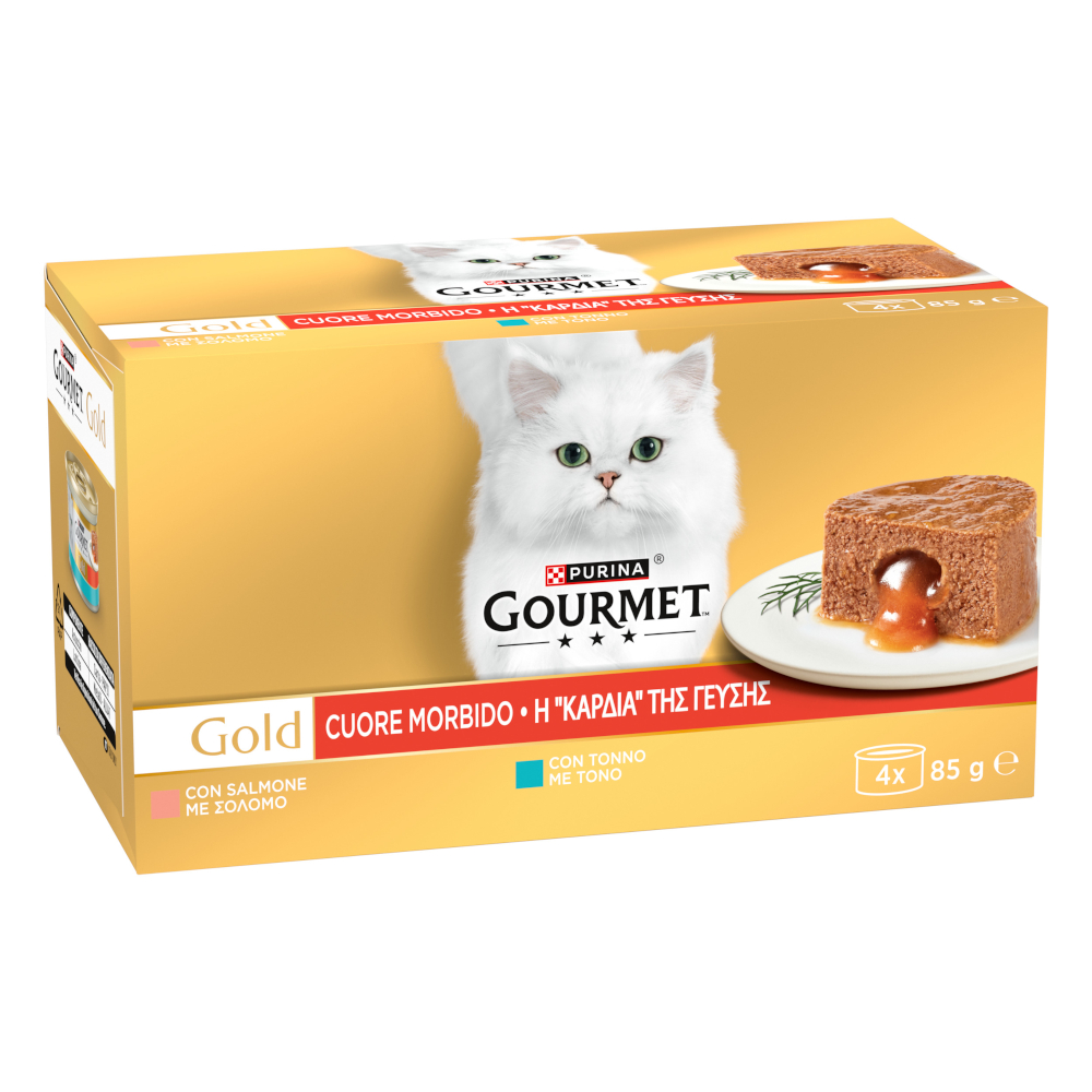 3 + 1 gratis! 4 x Gourmet Gold - Schmelzender Kern: Mixpaket Fisch  4 x (4 x 85 g) von Gourmet