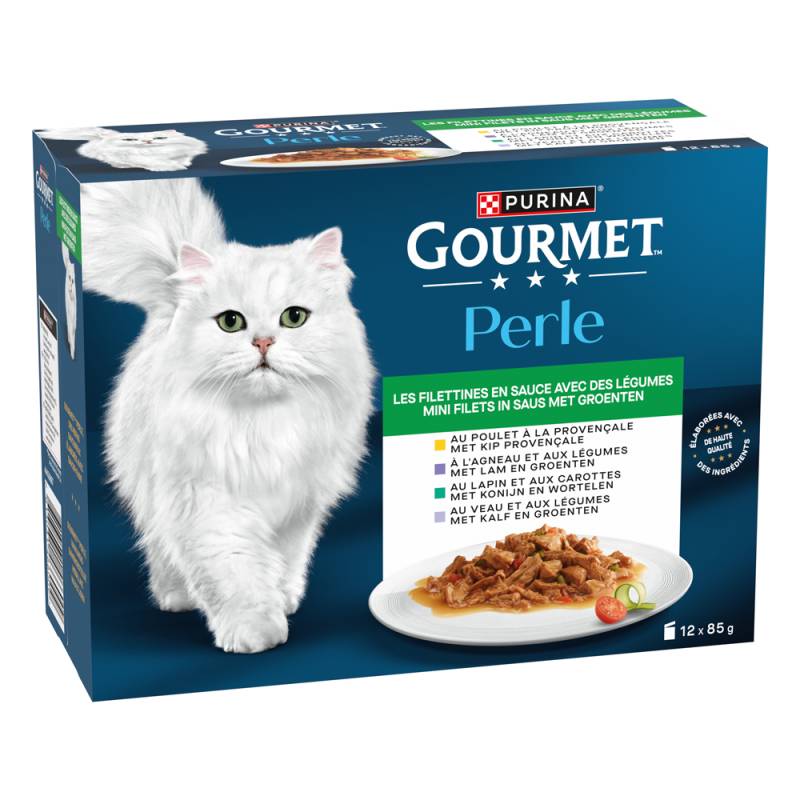 4 + 1 gratis! 5 x Gourmet Perle - Gemischte Auswahl: Erlesene Streifen mit Gemüse 5 x (12 x 85 g) von Gourmet