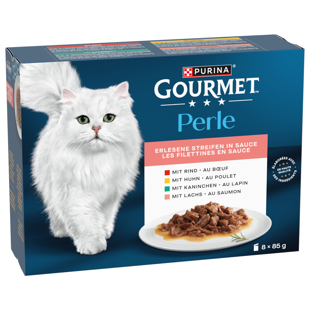 4 + 1 gratis! 5 x Gourmet Perle - Multipack: Erlesene Streifen in Sauce 5 x (8 x 85 g) von Gourmet