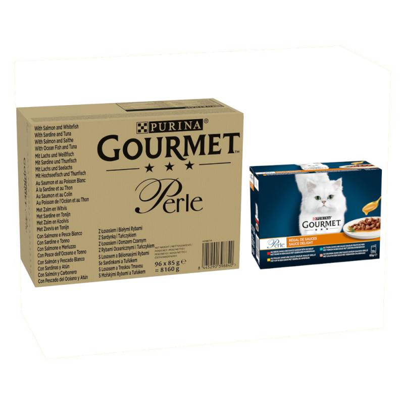 96 x 85 g Jumbopack Gourmet + 24 x 85 g passendes Nassfutter gratis! - 96 x 85 g Perle: Fisch-Mix in Sauce + 24 x 85 g Perle: Genuss in Sauce 96 x 85 g Jumbopack Gourmet + 24 x 85 g passendes Nassfutter gratis! - 96 x 85 g Perle: Fisch-Mix in Sauce + 24 x 85 g Perle: Genuss in Sauce von Gourmet