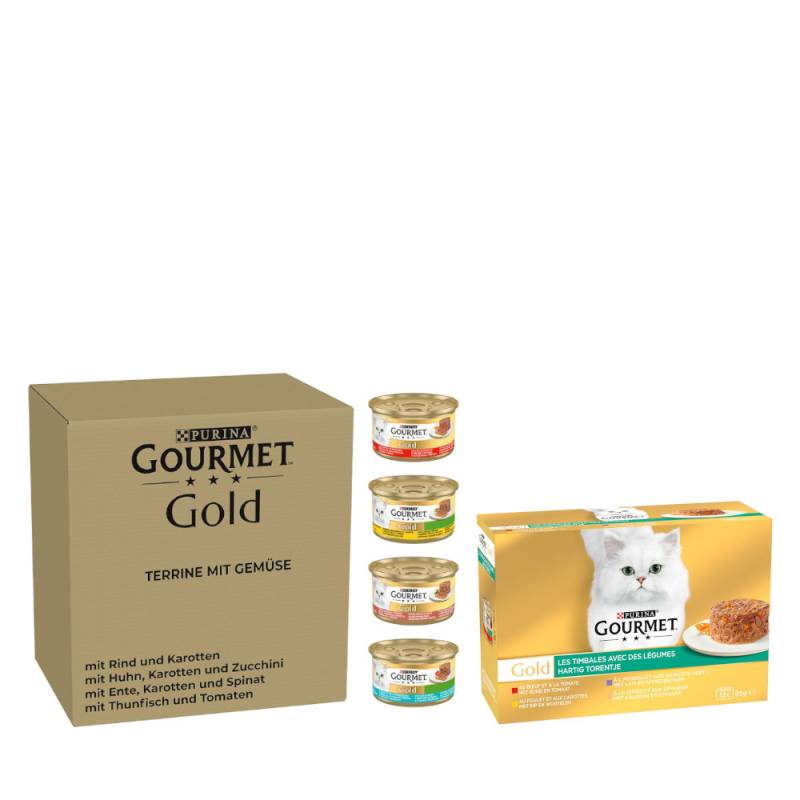 96 x 85 g Jumbopack Gourmet Gold + 12 x 85 g Raffiniertes Ragout Mix mit Gemüse gratis! - Terrine von Gourmet
