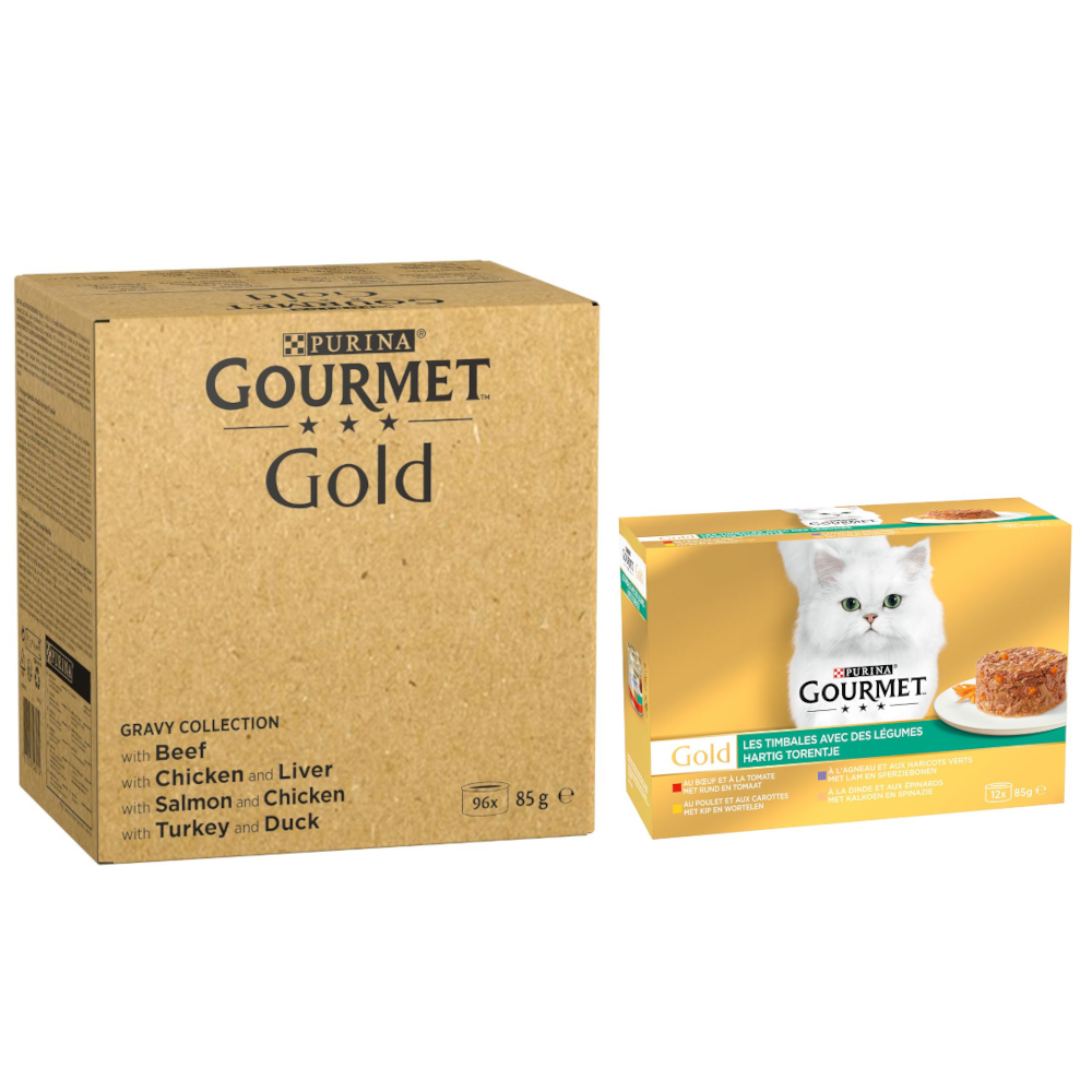 96 x 85 g Jumbopack Gourmet Gold + 12 x 85 g Raffiniertes Ragout Mix mit Gemüse gratis! - Zarte Häppchen 96 x 85 g Jumbopack Gourmet Gold + 12 x 85 g Raffiniertes Ragout Mix mit Gemüse gratis! - Zarte Häppchen von Gourmet